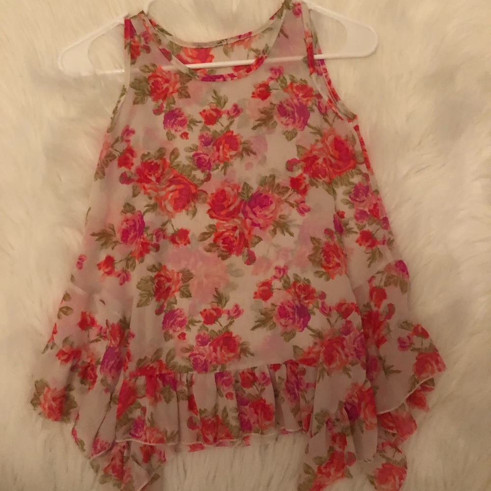 A floral long dress/top.